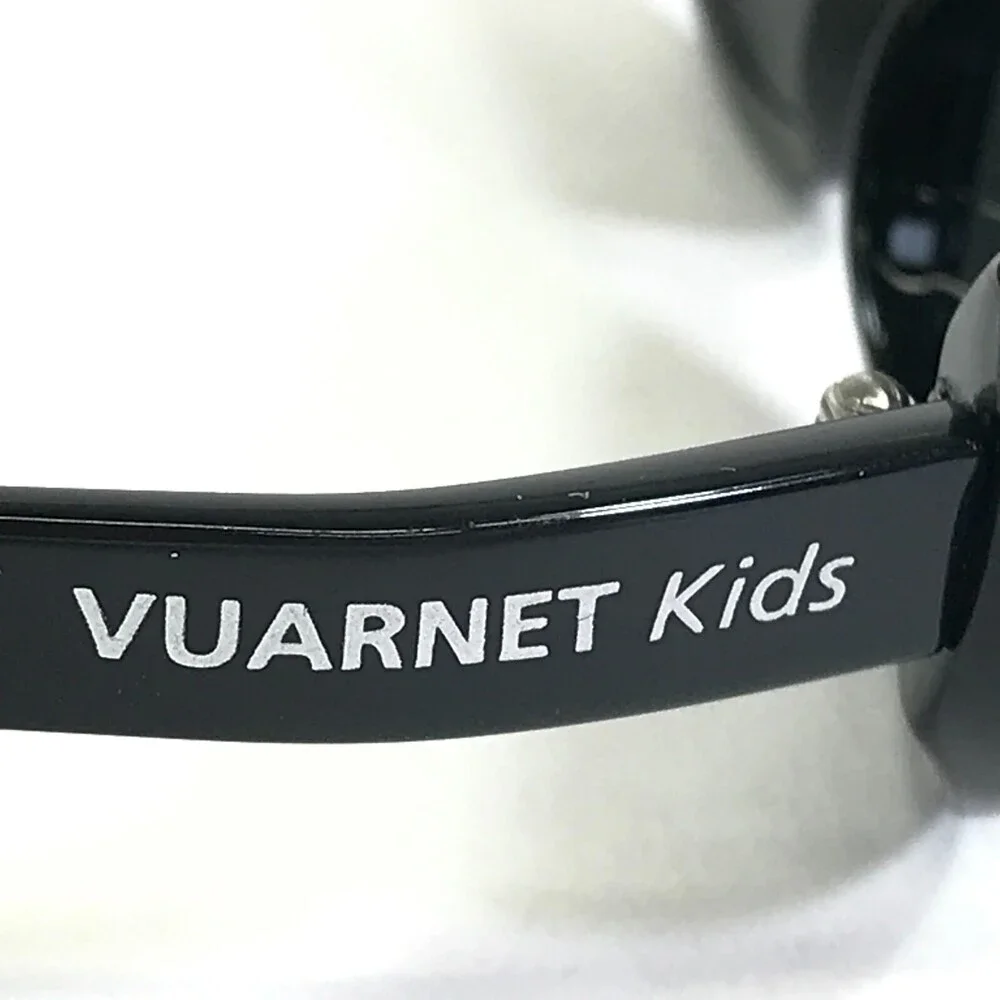 Vuarnet Kids Sunglasses B600 Black Round Frames with Black Lenses 48-18-110